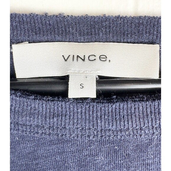 Vince Linen Blend Navy Blue Long Sleeve Shirt Blouse, Small - Picture 5 of 6